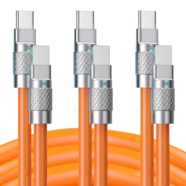 Statik TsumoCharge 3 Pack USB C Cable - 27W Fast Charging, Durable Silicone, 6FT, Data Transfer & Cord Organizer Included