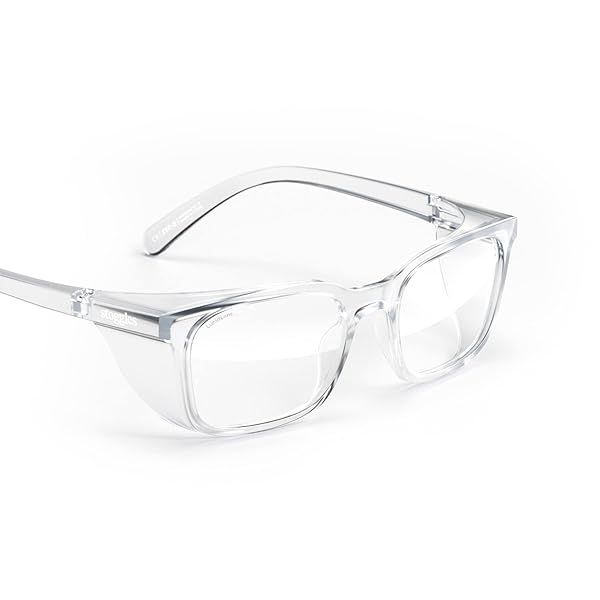 Stoggles Rectangle Z87.1 Certified Polycarbonate Low Bridge Fit Safety Glasses, Scratch and Shatter-Proof, Blue-Light and UV Blocking Lens, Top and