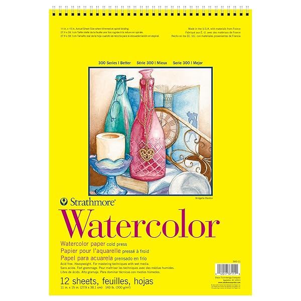 "Strathmore Watercolor Spiral Paper Pad 11"x15" - 12 Sheets for Artists | Buy Now!"