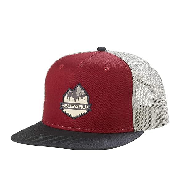 Subaru Genuine Logo Recycled Mountains Flat Bill Cap Hat for Impreza Forester Outback Ascent BRZ Crosstrek STI WRX Legacy Black