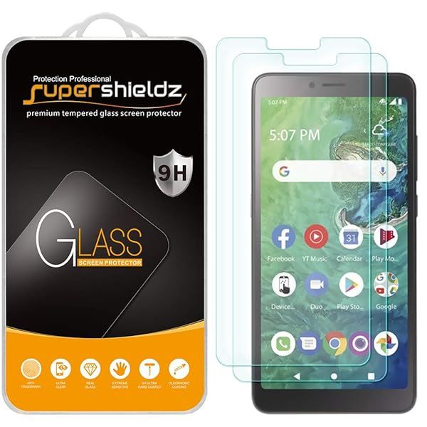 Supershieldz 2 Pack Tempered Glass Screen Protector for Alcatel TCL A2 A507DL Anti Scratch Bubble Free