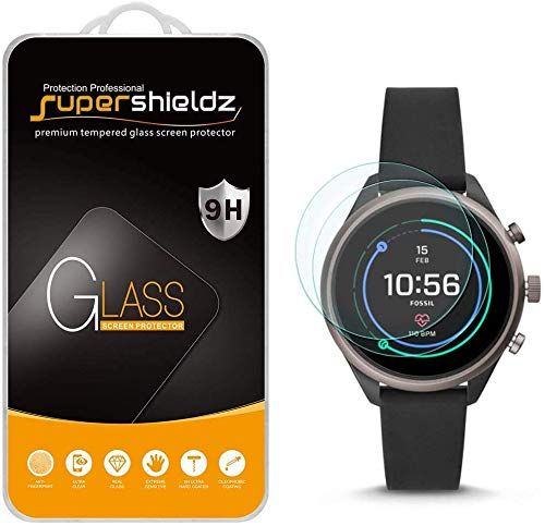 Supershieldz 2 Pack Tempered Glass Screen Protector for Fossil Sport Smartwatch 43mm Gen 4 Anti Scratch Bubble Free 0.33mm