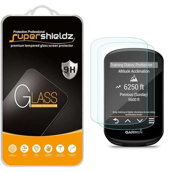Supershieldz 2-Pack Tempered Glass Screen Protector for Garmin Edge 530 & 830 - 0.33mm, Anti-Scratch, Bubble-Free