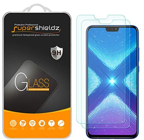 Supershieldz 2 Pack Tempered Glass Screen Protector for Huawei Honor 8X Anti Scratch Bubble Free 0.32mm Thickness