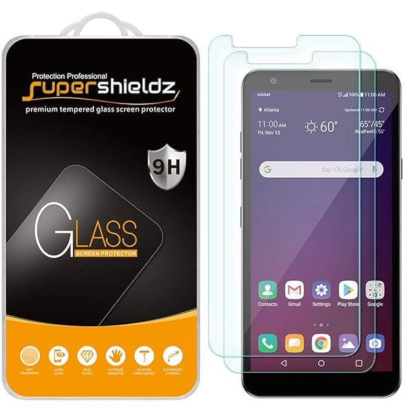 Supershieldz 2 Pack Tempered Glass Screen Protector for LG Escape Plus Anti Scratch Bubble Free