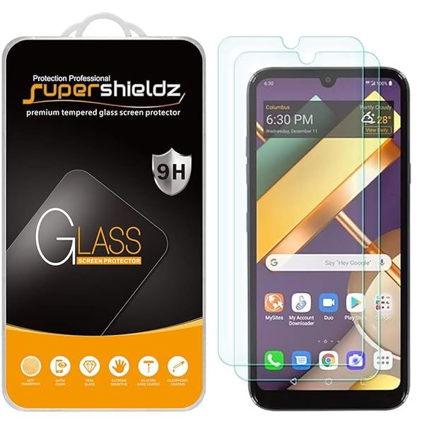 Supershieldz 2 Pack Tempered Glass Screen Protector for LG Premier Pro Plus L455DL Anti Scratch Bubble Free