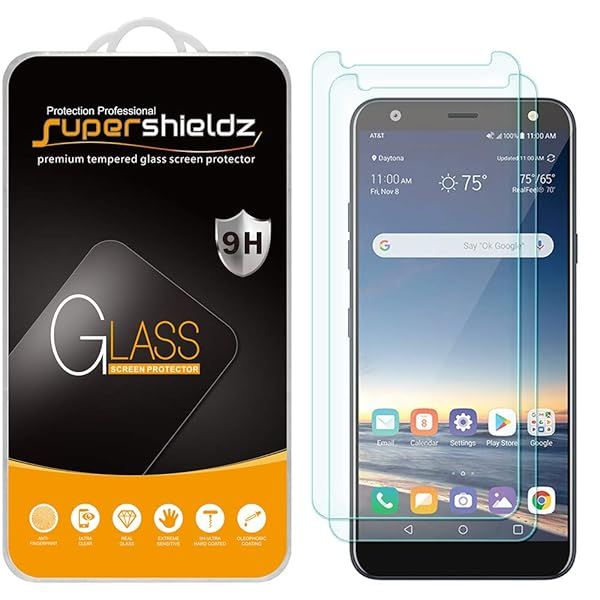 Supershieldz 2 Pack Tempered Glass Screen Protector for LG Xpression Plus 2 Anti Scratch Bubble Free