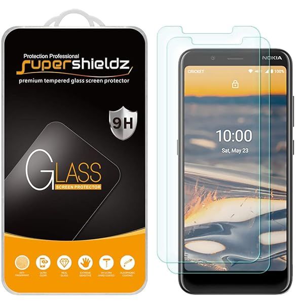 Supershieldz 2 Pack Tempered Glass Screen Protector for Nokia 2 V Tella C2 Tava C2 Tennen Anti Scratch Bubble Free