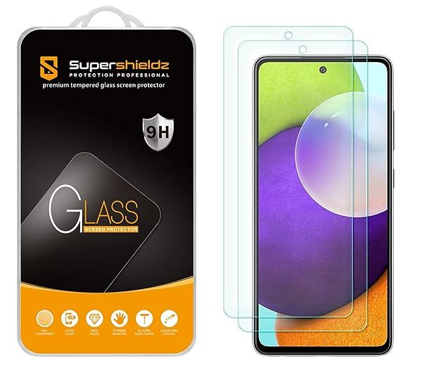 Supershieldz 2 Pack Tempered Glass Screen Protector for Samsung Galaxy A53 A52 A52 5G A52s 0.33mm Anti Scratch Bubble Free