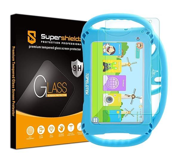 Supershieldz 2 Pack Tempered Glass Screen Protector for Topelotek Kids Tablet 7 inch KIDS709 Anti Scratch Bubble Free