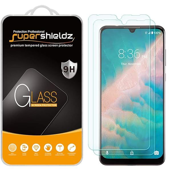 Supershieldz 2 Pack Tempered Glass Screen Protector for ZTE Blade 10 and Blade 10 Prime Anti Scratch Bubble Free