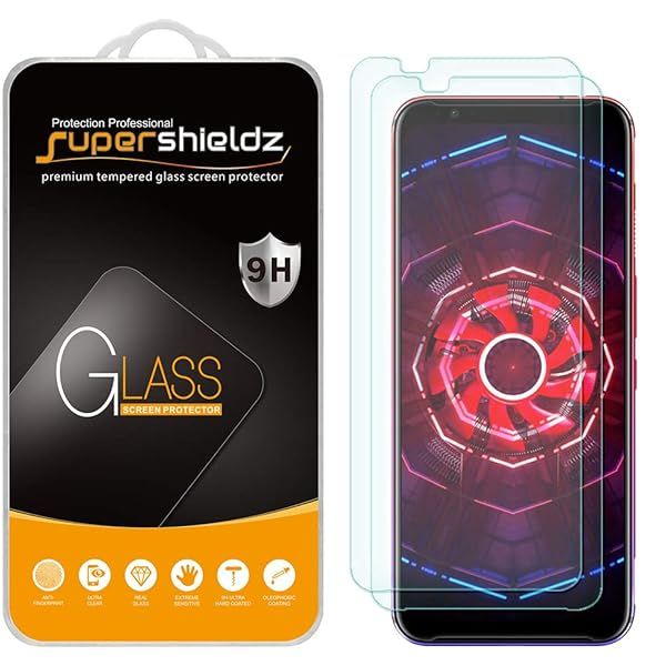 Supershieldz 2 Pack Tempered Glass Screen Protector for ZTE Nubia Red Magic 3 and 3S Anti Scratch Bubble Free