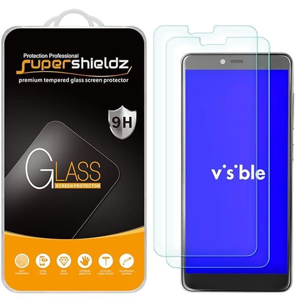 Supershieldz 2 Pack Tempered Glass Screen Protector for ZTE Visible R2 Anti Scratch Bubble Free