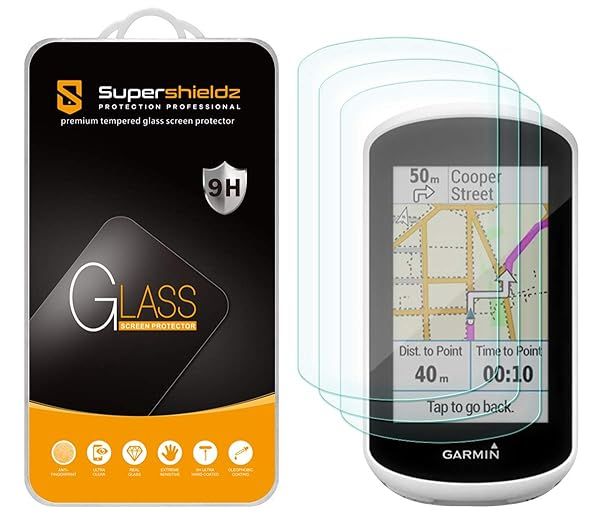 Supershieldz 3 Pack Tempered Glass Screen Protector for Garmin Edge Explore Anti Scratch Bubble Free
