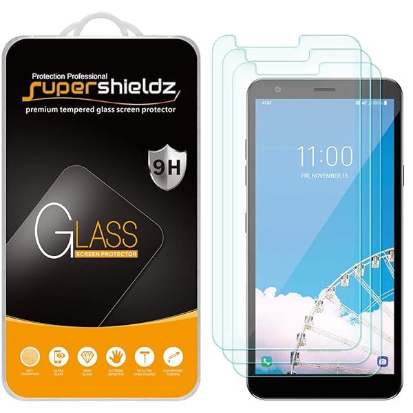 Supershieldz 3 Pack Tempered Glass Screen Protector for LG Prime 2 Anti Scratch Bubble Free Protection