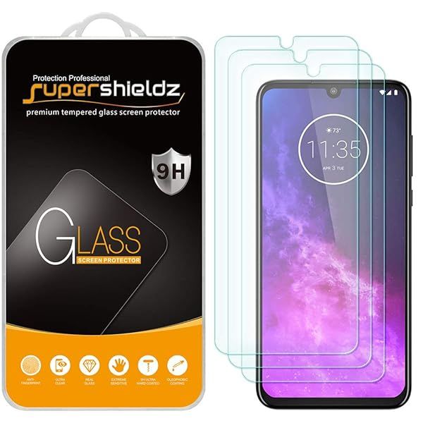 Supershieldz 3 Pack Tempered Glass Screen Protector for Motorola One Zoom Anti Scratch Bubble Free