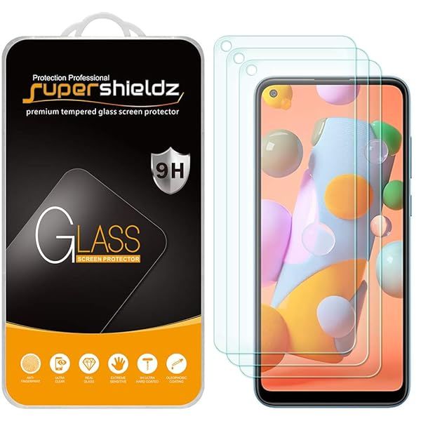 Supershieldz 3 Pack Tempered Glass Screen Protector for Samsung Galaxy A11 Anti Scratch Bubble Free