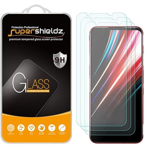 Supershieldz 3 Pack Tempered Glass Screen Protector for ZTE Nubia Red Magic 5G Anti Scratch Bubble Free