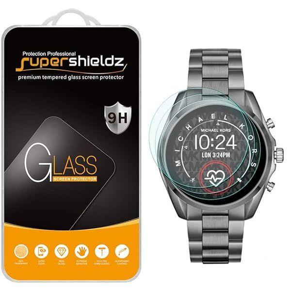 Supershieldz Tempered Glass Screen Protector 3 Pack for Michael Kors Access Gen 5 Bradshaw Smartwatch Anti Scratch Bubble Free