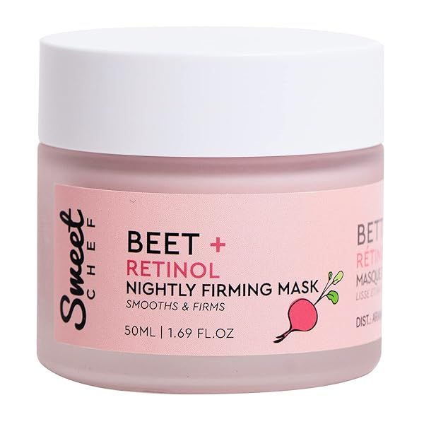 Sweet Chef Beet + Retinol Night Mask: Vegan Firming Face Mask with Beet Root, Squalane & Hyaluronic Acid (50ml)