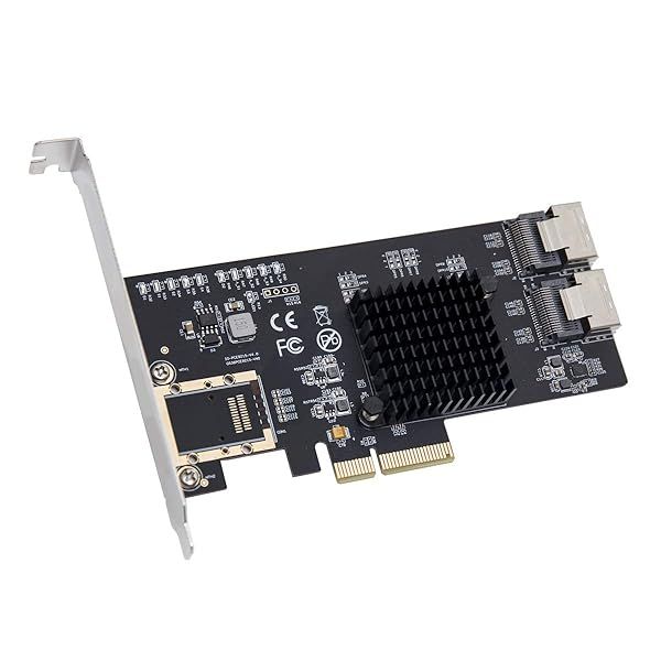 Syba 8 Port SATA III PCI-e x4 Controller Card for FreeNAS & ZFS RAID - Mini SAS to SATA Cables Included