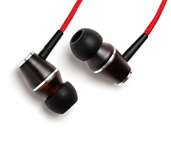 Symphonized XTC Premium Wood In-Ear Noise Isolating Headphones with Microphone Red