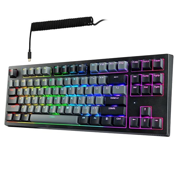 TECWARE Phantom+ Elite 87-Key RGB Mechanical Gaming Keyboard: Hot-Swap, Wired/Wireless, Thocky Sound, LED Backlit