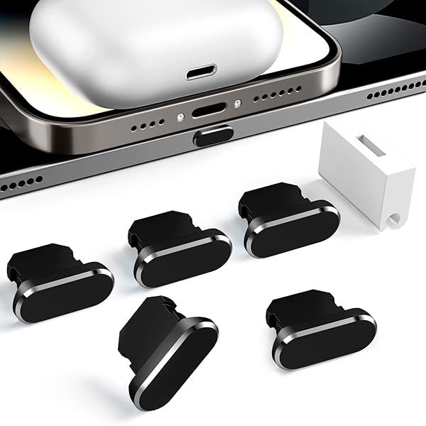 TITACUTE 5-Pack Anti Dust Plug for iPhone 14 Pro Max 13 12 11 XR XS X SE 8 Plus 7 6 5 5S Dust Plugs for Lightning Charging Port Cover Protector Cap 8