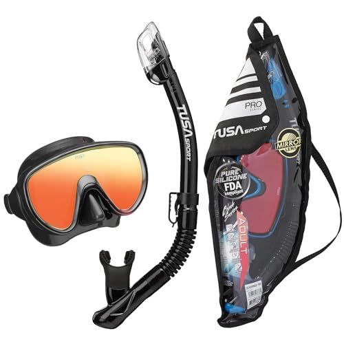 Buy TUSA Sport Adult Serene Mask & Snorkel Combo - Black Mirrored Lens (UC-1625PMQB-BKB) for Ultimate Underwater Adventure