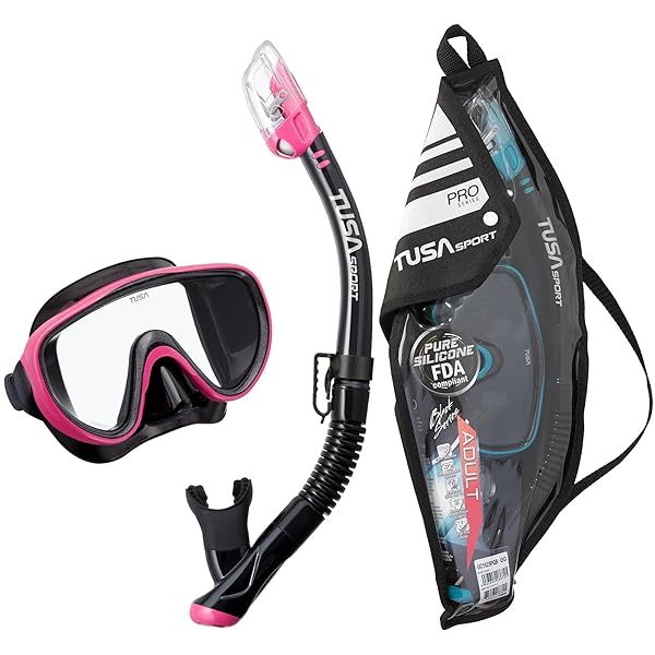 Shop TUSA Sport Adult Serene Mask & Snorkel Combo - Black/Hot Pink UC-1625PQB-HP for Ultimate Underwater Adventure