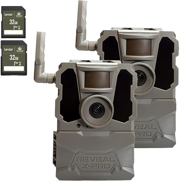 Tactacam Reveal X Pro Cellular Trail Camera, Verizon and ATandT, No Glow, Integrated GPS Tracking, Built in LCD Screen, HD Photo and HD Video (2 PK)