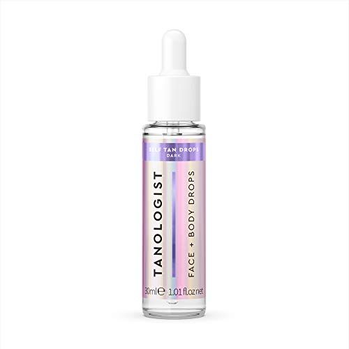 Tanologist Dark Self Tan Drops - Vegan Bronzing & Illuminating Tanning Solution for Face & Body - 1.01 Fl Oz