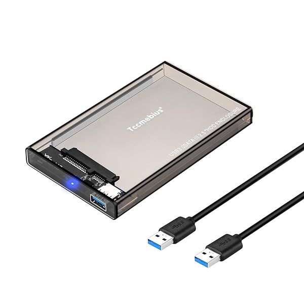 Tccmebius 2.5'' USB 3.0 Hard Drive Enclosure for 6TB SATA HDD/SSD - Tool-Free, UASP, Sleep Function