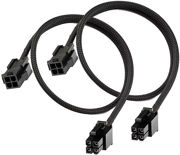 TeamProfitcom ATX CPU 4 Pin Female to Male Motherboard Extension Cable 12V Power Supply 24 Inches 2 Pack