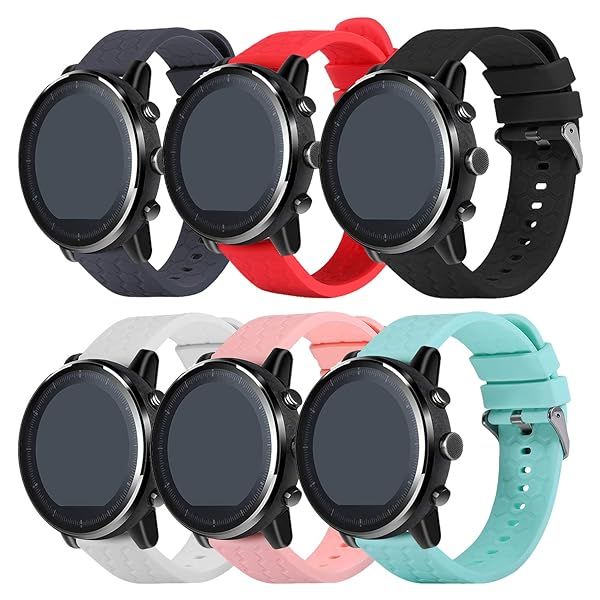 TenCloud 6-Pack Soft Silicone Bands for Fossil 42mm Gen 6 Gen 5E and Garmin vivoactive 4S Interchangeable Sport Wristband Accessory