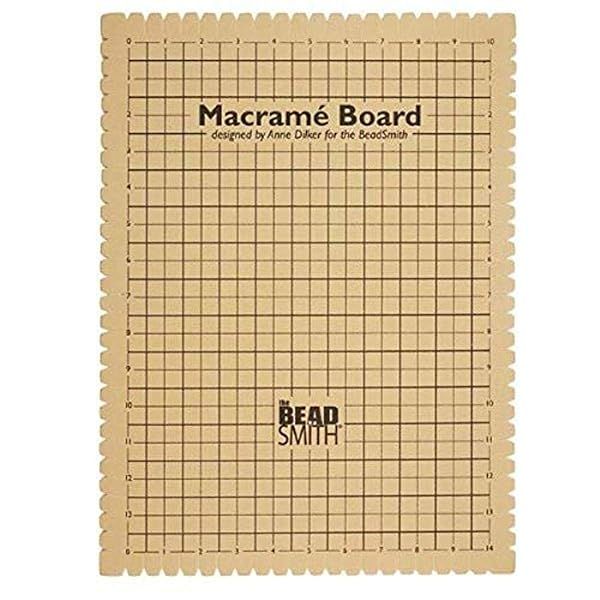 "Beadsmith Macrame Board 11.5x15.5" - Perfect Foam Tool for Knotting & Bracelet Projects with Grid & Instructions"