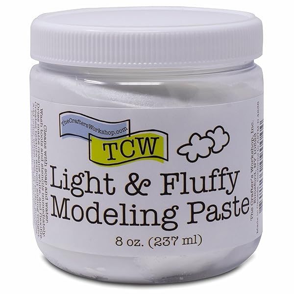 Modeling Paste Medium by The Crafters Workshop: Add Texture & Depth to Canvas, Paper, Wood - 8oz Light & Fluffy