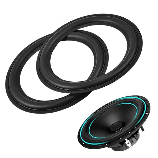 Tihebeyan 2PCS 8-Inch Perforated Rubber Speaker Surround Repair Parts for DIY Woofer Fix