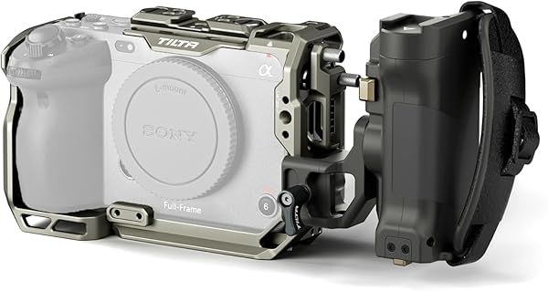 Tilta Camera Cage for Sony FX3/FX30 V2 - Lightweight Kit with NATO Rail, Cold Shoe & Left Handle (Titanium Gray)