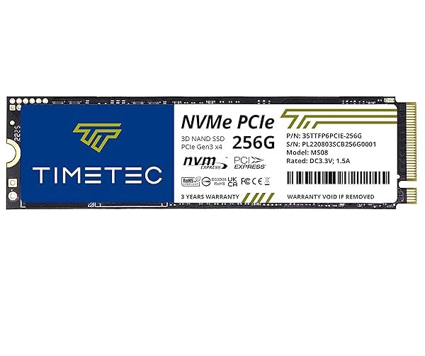 Timetec 256GB NVMe SSD M.2 2280 - High-Speed 3D NAND Storage for PC & Laptop | Up to 2000 MB/s Read/Write