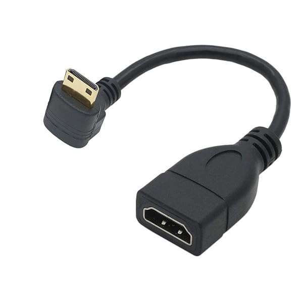 15CM Mini HDMI 90 Degree Adapter - Right Angle Male to Female Connector for 1080P Full HD & 3D Support