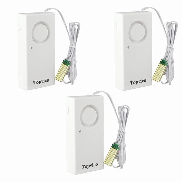 Topvico Water Leak Sensor Detector Flood Alarm for Basement RV 120dB Battery Operated 3 Pack
