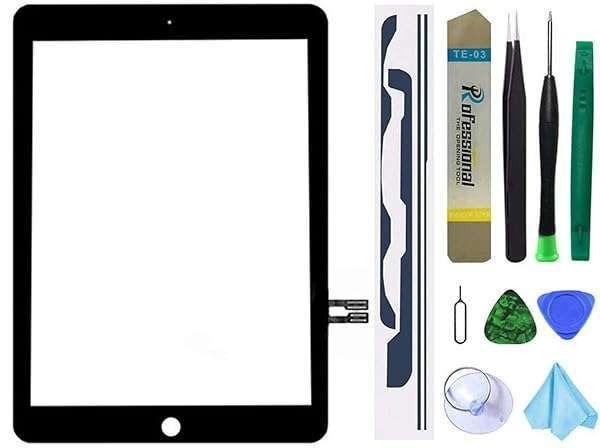 "iPad 6 Touch Screen Replacement 9.7" 2018 - Digitizer Kit A1954 A1893 with Adhesive & Tools (Black)"