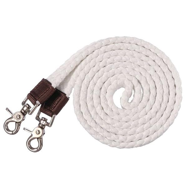 Buy Tough 1 Pro Flat Cotton Roping Reins in White - Durable & Stylish Horse Gear