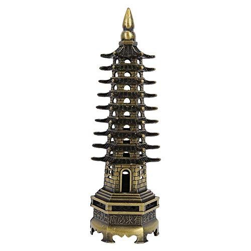 Miniature Metal Alloy Pagoda Statue for Zen Garden | Feng Shui Office & Home Decor