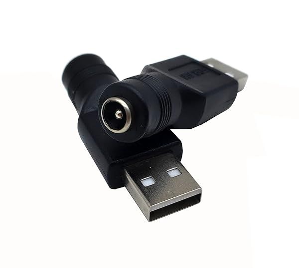 Traovien USB to DC Power Adapter - 2PCS 5V Connector for USB Devices & Laptops | USB 2.0 Male to 5.5mm x 2.1mm Female