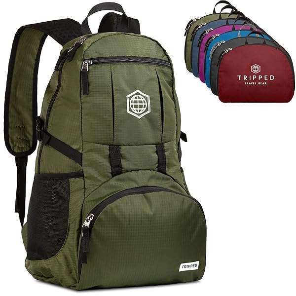 TRIPPED Travel Gear: Lightweight 35L Foldable Backpack for Easy Travel - Green Color