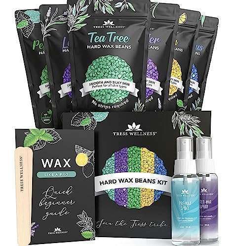 Tress Wellness Hard Wax Beads for Sensitive Skin - 1.3lb Variety for Smooth, Gentle Hair Removal