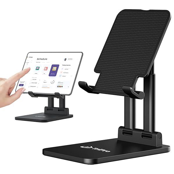 "TriPro Tablet Stand: Adjustable, Portable & Sturdy Holder for iPad, Tablets & Monitors (7"-15.6") - Perfect for Desk Use!"