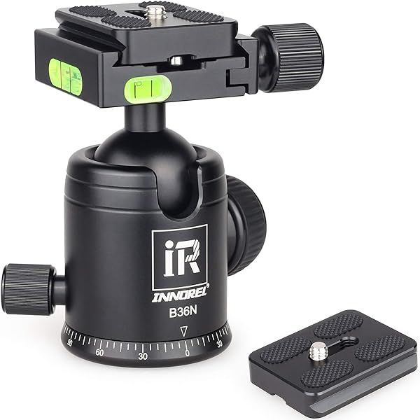 INNOREL B36N Tripod Ball Head All Metal CNC 36MM Diameter for DSLR Camera Camcorder Monopod Slider 1/4 Inch Screw 3/8 Inch Hole